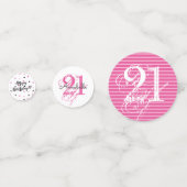 21st Verjaardag Gepersonaliseerd roze thema Confetti (Voorkanten)