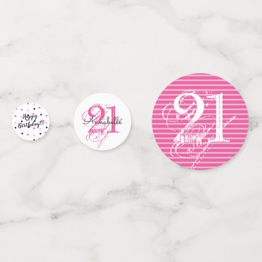 21st Verjaardag Gepersonaliseerd roze thema Confetti (Voorkanten)