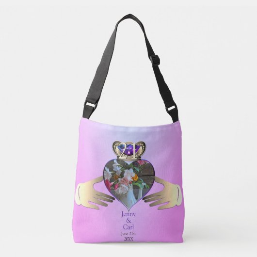 21st Wedding Jubileum Claddaugh Foto Crossbody Tas (Voorkant)