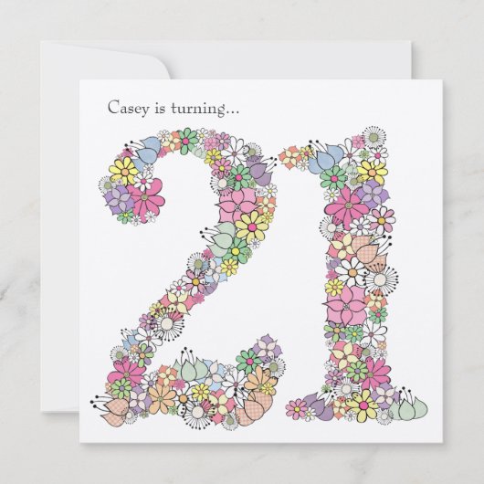 21ste 21 meisjes Aannodiging voor Aangepaste Aanwe Kaart (Voorkant)