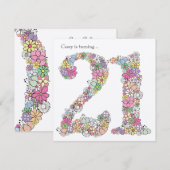 21ste 21 meisjes Aannodiging voor Aangepaste Aanwe Kaart (Voorkant / Achterkant)