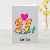 21ste, 21 vandaag persoonlijke verjaardag kaart (Gele Bloem)