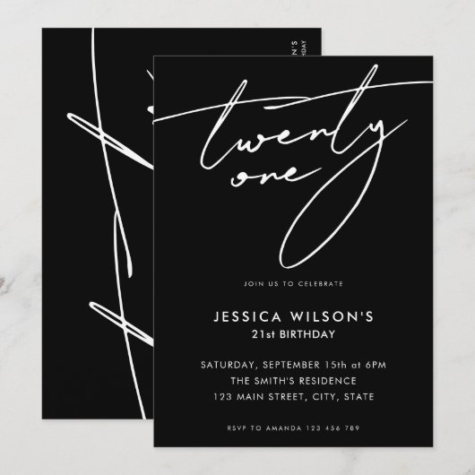 21ste 21ste 21ste 21ste 21e 21e verjaardag kaart (Voorkant / Achterkant)