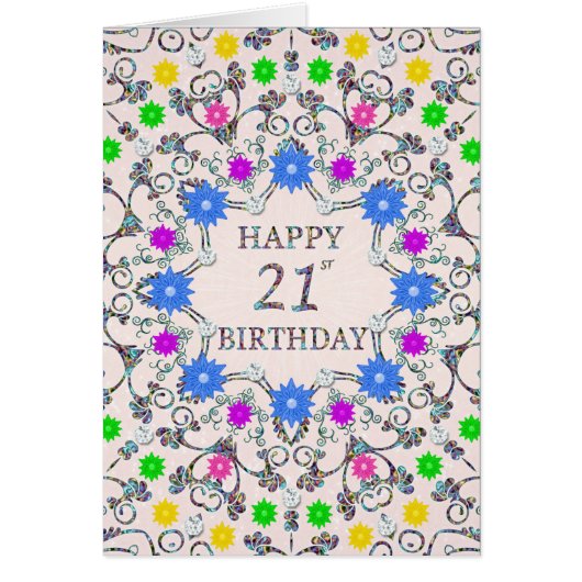 21ste Abstracte bloemen van de Birthday (Voorkant)