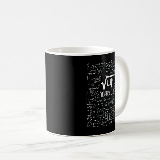 21ste Birthday Design - Square Root van 441 21 jaa Koffiemok (Voorkant rechts)