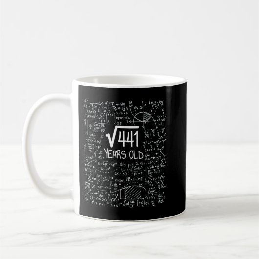 21ste Birthday Design - Square Root van 441 21 jaa Koffiemok (Links)
