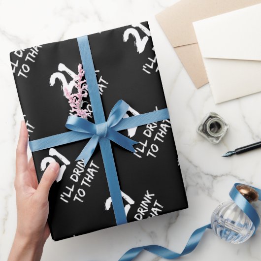 21ste Birthday Funny, daar zal ik op drinken Cadeaupapier (Geschenken)