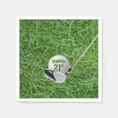 21ste Birthday Golf Ball en Club Servet (Voorkant)