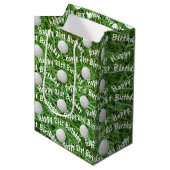 21ste Birthday Golf Balls op Grass Medium Gift Bag Medium Cadeauzakje (Voorkant Gekanteld)