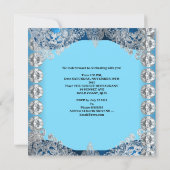 21ste Birthday Party Blue White Diamonds Masker Kaart (Achterkant)