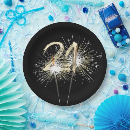 21ste 'Birthday Party'-brochure op zwart Papieren Bordje (Feest)