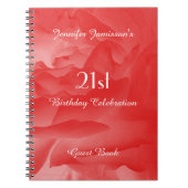 21ste Birthday Party Guest Book, Coral Roos Notitieboek (Voorkant)