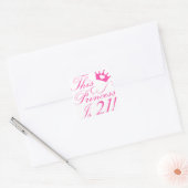 21ste Birthday Princess Vierkante Sticker (Envelop)