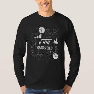 21ste Birthday Square Root Wiskunde 21 jaar oude d T-shirt