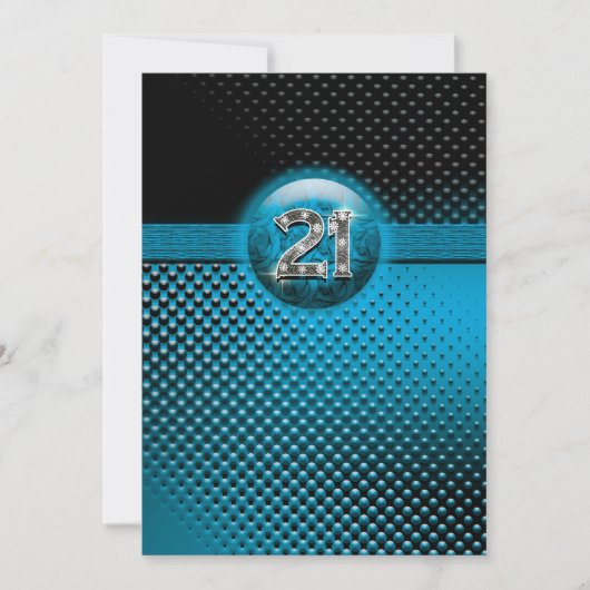 21ste blauw zwart retro stip 5x7 kaart (Voorkant)