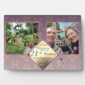 21ste bruiloft Jubileum 2Foto'sBrass en Iolite Fotoplaat (voorkant)