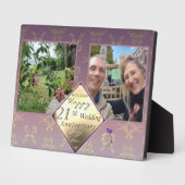 21ste bruiloft Jubileum 2Foto'sBrass en Iolite Fotoplaat (Zijkant)