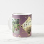 21ste bruiloft Jubileum 2Foto'sBrass en Iolite Koffiemok (Voorkant links)