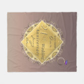 21ste bruiloft Jubileum Brass en Iolite Fleece Deken (Voorkant (Horizontaal))