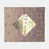 21ste bruiloft Jubileum Brass en Iolite Fleece Deken (Voorkant (Horizontaal))