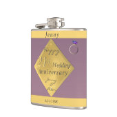 21ste bruiloft Jubileum Brass & Iolite Heupfles (Links)