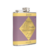 21ste bruiloft Jubileum Brass & Iolite Heupfles (Rechts)