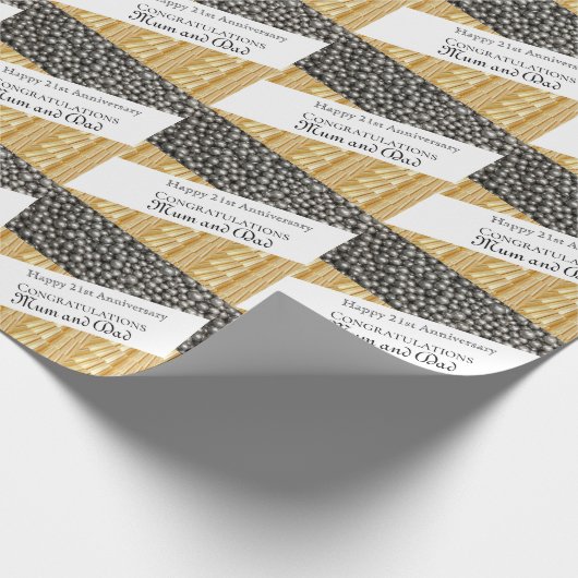 21ste bruiloft Jubileum Cadeaupapier (Hoek)