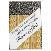 21ste bruiloft Jubileum Medium Cadeauzakje (Achterkant)