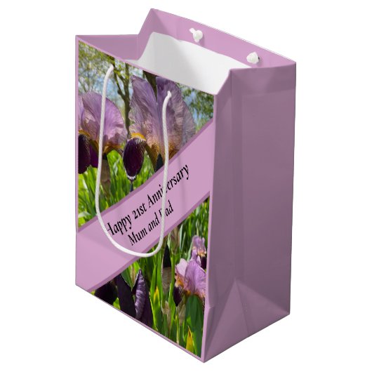 21ste bruiloft Jubileum Medium Cadeauzakje (Voorkant Gekanteld)