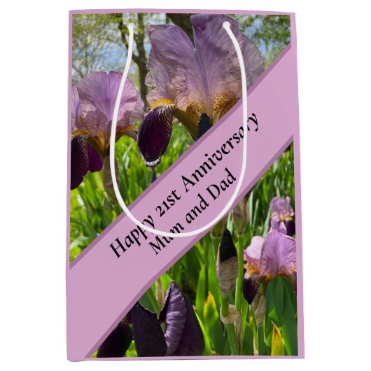 21ste bruiloft Jubileum Medium Cadeauzakje (Voorkant)