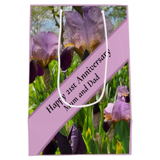 21ste bruiloft Jubileum Medium Cadeauzakje (Achterkant)