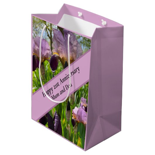 21ste bruiloft Jubileum Medium Cadeauzakje (Achterkant Gekanteld)