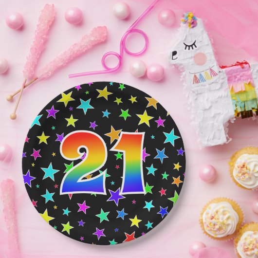 21ste evenement: Vet, Leuk, Kleurrijke Regenboog 2 Papieren Bordje (Feest)