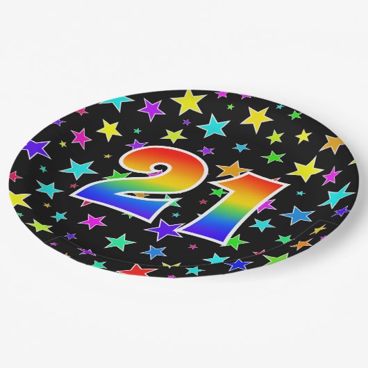 21ste evenement: Vet, Leuk, Kleurrijke Regenboog 2 Papieren Bordje (Gekanteld)