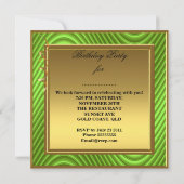 21ste feestdag Gold Lime Green Birthday Party Kaart (Achterkant)