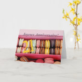 21ste Franse verjaardag Macaron-Joyeux Anniversair Kaart (Gele Bloem)