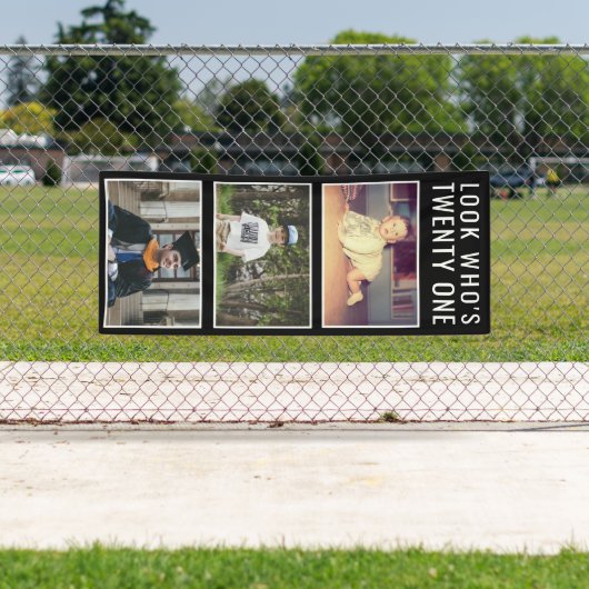 21ste geboortedag foto-banner spandoek (Insitu)