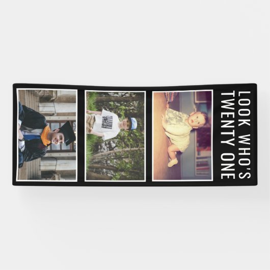 21ste geboortedag foto-banner spandoek (Horizontaal)