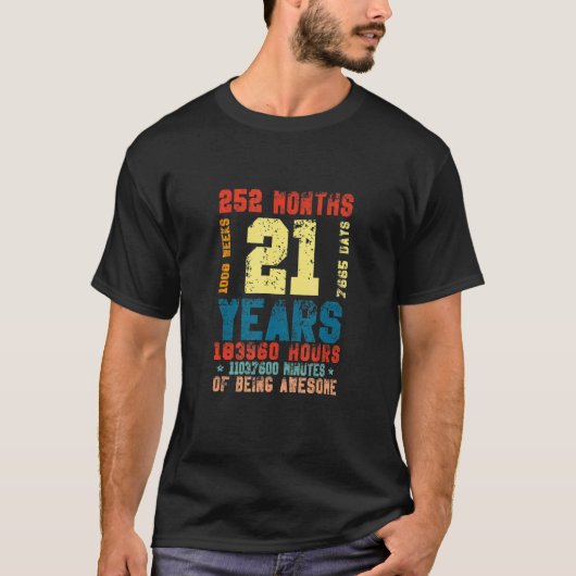 21ste geboortedag Geweldige 2001 Retro 21 jaar Ol T-shirt (Voorkant)
