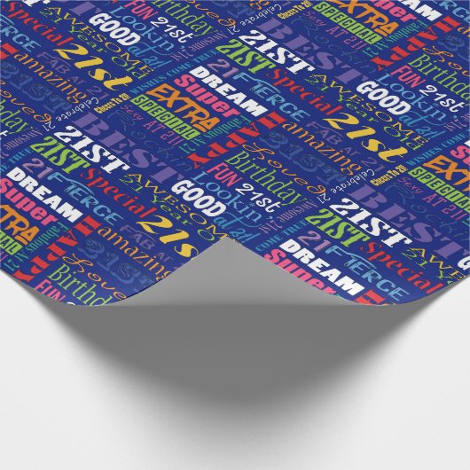 21ste gepersonaliseerd monogram van de Fun-partij Cadeaupapier (Hoek)