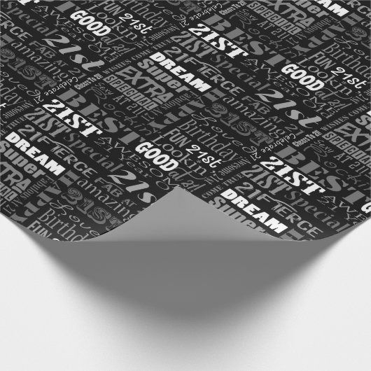 21ste gepersonaliseerd monogram van de Fun-partij  Cadeaupapier (Hoek)