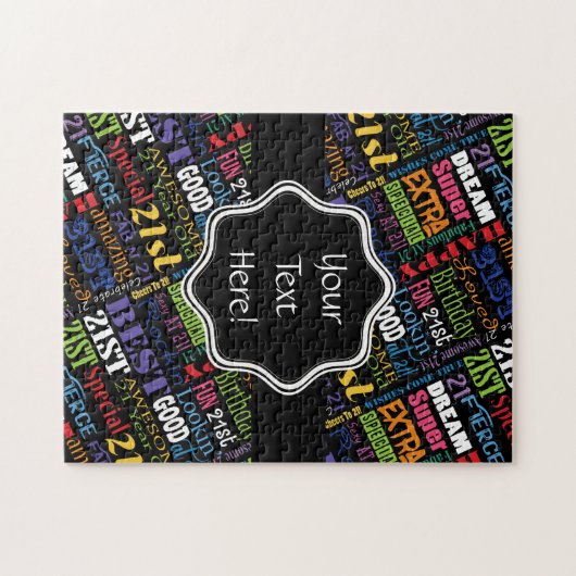 21ste gepersonaliseerd monogram van de Fun-partij  Legpuzzel (Horizontaal)
