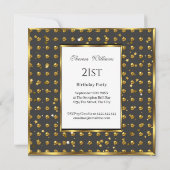 21ste goudkleurige goudvlekken gouden sterren zwar kaart (Achterkant)