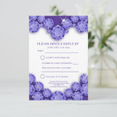 21ste huwelijksjubileum feest hart paars RSVP kaartje (Staand voorkant)