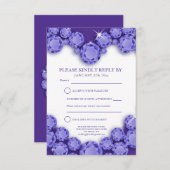 21ste huwelijksjubileum feest hart paars RSVP kaartje (Voorkant / Achterkant)