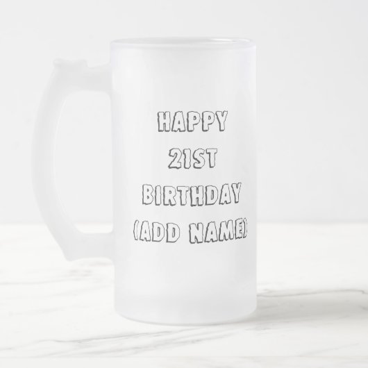 21ste ieder moet in iets geloven matglas bierpul (Links)