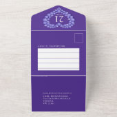 21ste Iolite trouwdag paarse All In One Uitnodiging (Buitenkant)