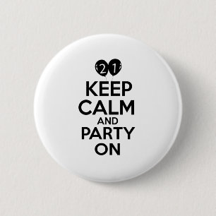 21ste jaar verjaardagsdatum design ronde button 5,7 cm