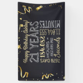 21ste jaarbanner - 21 jaar in uren en seconden spandoek (Verticaal)