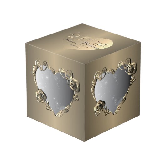 21ste Jubilea uit het Brass & Bronze Roos 4 Foto's Kubus (Voorkant hoekig)